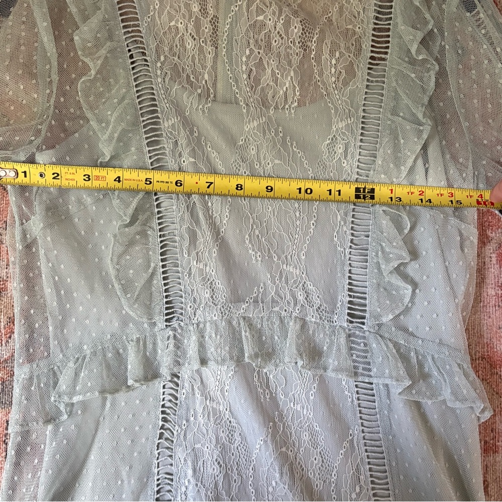 Topshop Light Blue Dobby Lace Skater Dress - Picture 10 of 11